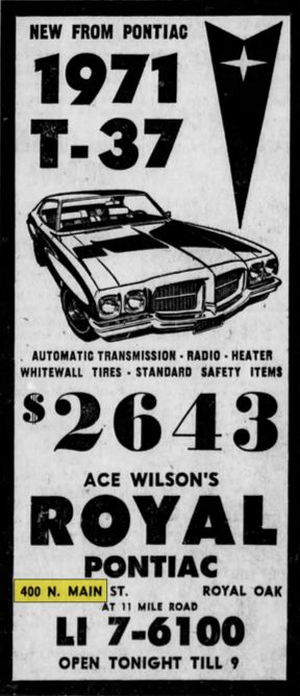 Royal Pontiac - Feb 1971 Ad (newer photo)
